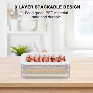Boîte de rangement alimentaire à 3 couches avec couvercles pour charcuterie et fromages, sans BPA, organisateur de réfrigérateur, contenants transparents pour préparation de repas - Product Image 2