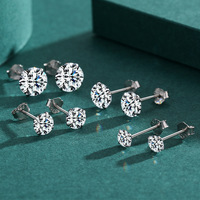 Boucles d'oreilles clous de luxe tendance en zircon super brillant, en argent sterling 925 plaqué rhodium, bijoux fins – Grande Vente