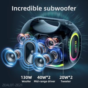 Boombox Enceinte de Basses Extérieure Professionnelle Sans Fil Haute Puissance 250W Subwoofer Portable Stéréo Surround <span class=keywords><strong>ZEALOT</strong></span> ZE21 - Product Image 3