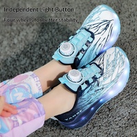 Patins à roulettes tout-terrain à quatre roues en PU pour enfants et adultes, patins de vitesse respirants et lumineux, vente en gros transfrontalière