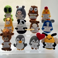 Luckykoo Mini Vache en Peluche Amusante au Crochet, Animaux au Crochet Positifs, Vache des Highlands Faite Main au Crochet, Jouet en Laine Tricotée pour Décoration Intérieure