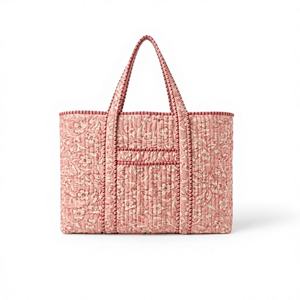 Bolsas de Mano Ecológicas Acolchadas de Algodón Mul de Jaipur, Estilo Bohemio Vintage, Hechas a Mano, con Cierre y Bolsillos, para Compras y Uso Diario - Product Image 1