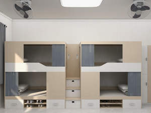 Современная металлическая двухъярусная кровать-капсула на заказ для квартиры, общежития, студенческая двухместная кровать с ящиками для хранения и лестницей - Product Image 3