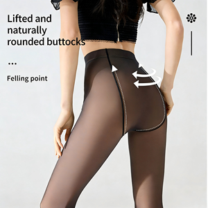 Nouveauté Printemps-Automne : Collants <span class=keywords><strong>effet</strong></span> chair noirs transparents pour femme - Product Image 2