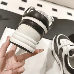 รองเท้าผ้าใบลำลองสองสี หนังผสม พื้นหนา น้ำหนักเบา กันลื่น เหมาะสำหรับเดิน - Product Image 3