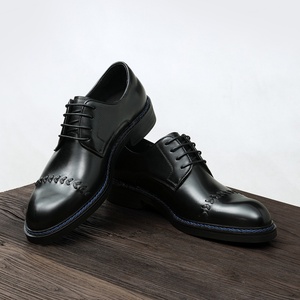 2025 Latest Model Genuine Leather Lace-up Men's <b>Shoes</b> English-style Stitched Handmade Pointed-toe Wedding Derby <b>Shoes</b> <b>Height</b> - Product Image 2