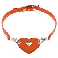 Collier ras du cou en cuir avec pendentif cœur punk, chaîne à coutures, collier d'amour, collier clavicule