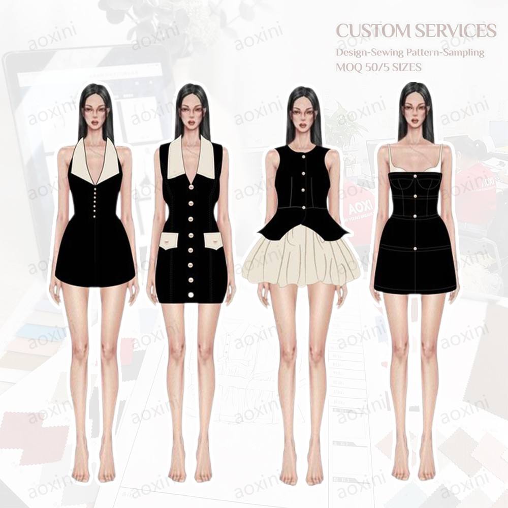 Elegant Dinner Black Dress High Quality Sexy Gowns