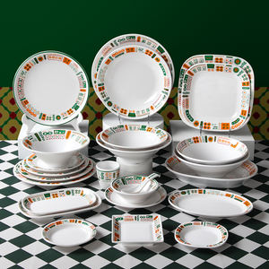 ชุดจานชามเมลามีนหรูหราเป็นมิตรกับสิ่งแวดล้อมสำหรับร้านอาหารฟาสต์ฟู้ด ทนทาน ปลอดสารพิษ ใช้กับเครื่องล้างจานได้ เหมาะสำหรับร้านอาหารเชิงพาณิชย์ - Product Image 2