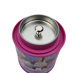 Lata redonda de calidad alimentaria con doble tapa, diseño vintage de conejo de dibujos animados, caja metálica para galletas, dulces, té, regalos. - Product Image 5