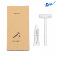 Kit dentaire d'hôtel : Brosse à dents en paille de blé avec dentifrice, sac en papier kraft, logo personnalisé, OEM pour projets hôteliers