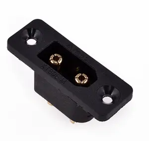 XT90E-M Black Power Connector Amass Male Panel Mount Gold Plated RC Bullet Connectors Battery Plug Socket For Rc Aircraft Drone