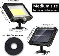 Lampe murale à détecteur de mouvement PIR solaire à énergie solaire pour cour, maison, sécurité, 100 LED COB, détection de présence humaine