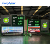 Letrero LED de Precio para Gasolinera de 18 Pulgadas, 5 Dígitos, 7 Segmentos, Color Verde, TIPO REGULAR