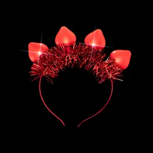 Ngày Valentine Đỏ dẫn headbands Đỏ tình yêu trái tim ánh sáng lên đầu Hoop bên phụ kiện tóc kỳ nghỉ mũ nón