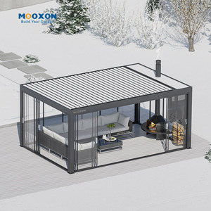 Gazebo de Aluminio Mooxon 6x3M, Pérgola para Terraza Exterior, Pérgola Impermeable de Aluminio para Balcón, Pérgola para Patio, Toldo Retráctil de PVC - Product Image 2