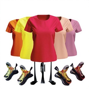 T-shirt à manches courtes pour femmes, streetwear, couleurs unies, tricoté, 100% coton, respirant, logo, brossé, antibactérien, anti-boulochage - Product Image 1