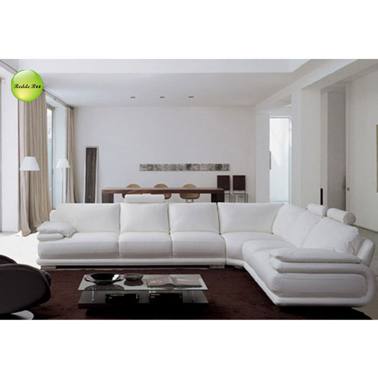 Living room white leather corner sofa designs 711