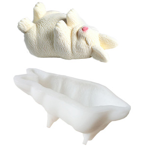 Sleeping Rabbit <b>Silicone</b> Cake Mold Mousse <b>Baking</b> DIY Ice Cream Chocolate Mold Shape Rabbit 1 Piece - Product Image 1