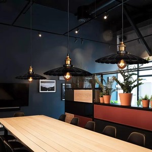 Lampadario nero stile industriale retrò ristorante Bar metallo lampada <span class=keywords><strong>a</strong></span> <span class=keywords><strong>sospensione</strong></span> atmosfera - Product Image 3