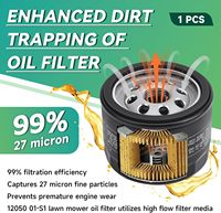 Filtro de Aceite 12-050-01-S para Motor KH-12-050-08 CH18-CH25 CV18-CV25 CV17-CV26 AM125424, 49065-7007, Filtro de Aceite para Cortacésped