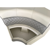 Siège-banc classique Allshine pour bateau ponton avec porte-gobelets aux coins, vinyle de qualité marine 71x68cm, garantie 1 an pour fournitures nautiques