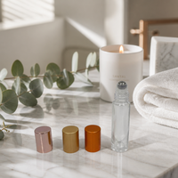 Flacons ronds en verre vides de 10 ml avec bouchon en aluminium anodisé, rechargeables pour parfum, aromathérapie, déodorant, huile, crème pour les yeux, rouge à lèvres
