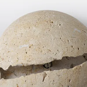 Wabi Sabi Sáng Tạo <span class=keywords><strong>Travertine</strong></span> Tường Ánh Sáng Nhiều Màu Đá Tự Nhiên Trang Trí Nội Thất Đèn Treo Tường Cho Phòng Khách Sạn Hành Lang Lõm - Product Image 5