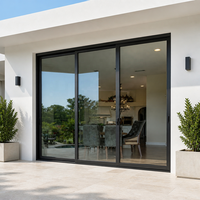 Sistema de Puerta Corredera de Vidrio Templado de Aluminio de Alta Resistencia Comercial, de Piso a Techo, para Patio, Hotel, Villa, Casa, Exterior