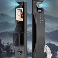 D4010 3D Reconocimiento facial Huella digital Entrada sin llave Cerradura de puerta delantera inteligente con video Control automático Cerradura de puerta inteligente