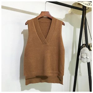 Gilet tricoté à col en V <span class=keywords><strong>pull</strong></span> <span class=keywords><strong>femme</strong></span> automne et hiver nouveau <span class=keywords><strong>pull</strong></span> sauvage ample coréen gilet <span class=keywords><strong>pull</strong></span> <span class=keywords><strong>sans</strong></span> manches - Product Image 6