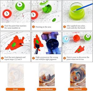 Kit de Pintura Acrílica por Números Songwoo para Principiantes, Arte Abstracto Moderno, <span class=keywords><strong>Paisaje</strong></span> <span class=keywords><strong>Otoñal</strong></span>, Pintura por Números - Product Image 4