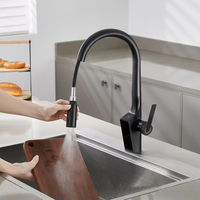 Robinet de lavabo thermostatique en laiton de qualité, à montage sur comptoir, avec douchette extractible, design moderne, eau chaude/froide