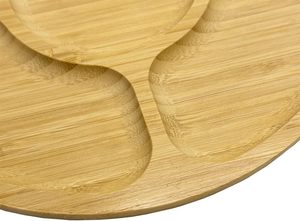 Rundes Holz Servier brett Kreis Essen Serviert ablett für Küche Holz Snacks Geteilte Platte Obstschale Tablett - Product Image 6