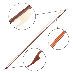 Arco <span class=keywords><strong>de</strong></span> Violín NAOMI 4/4-1/32, Estilo Barroco Clásico, Forma Elegante <span class=keywords><strong>de</strong></span> Rana, Color Marfil, Palo Redondo Recto, Madera <span class=keywords><strong>de</strong></span> Brasil Seleccionada - Product Image 5