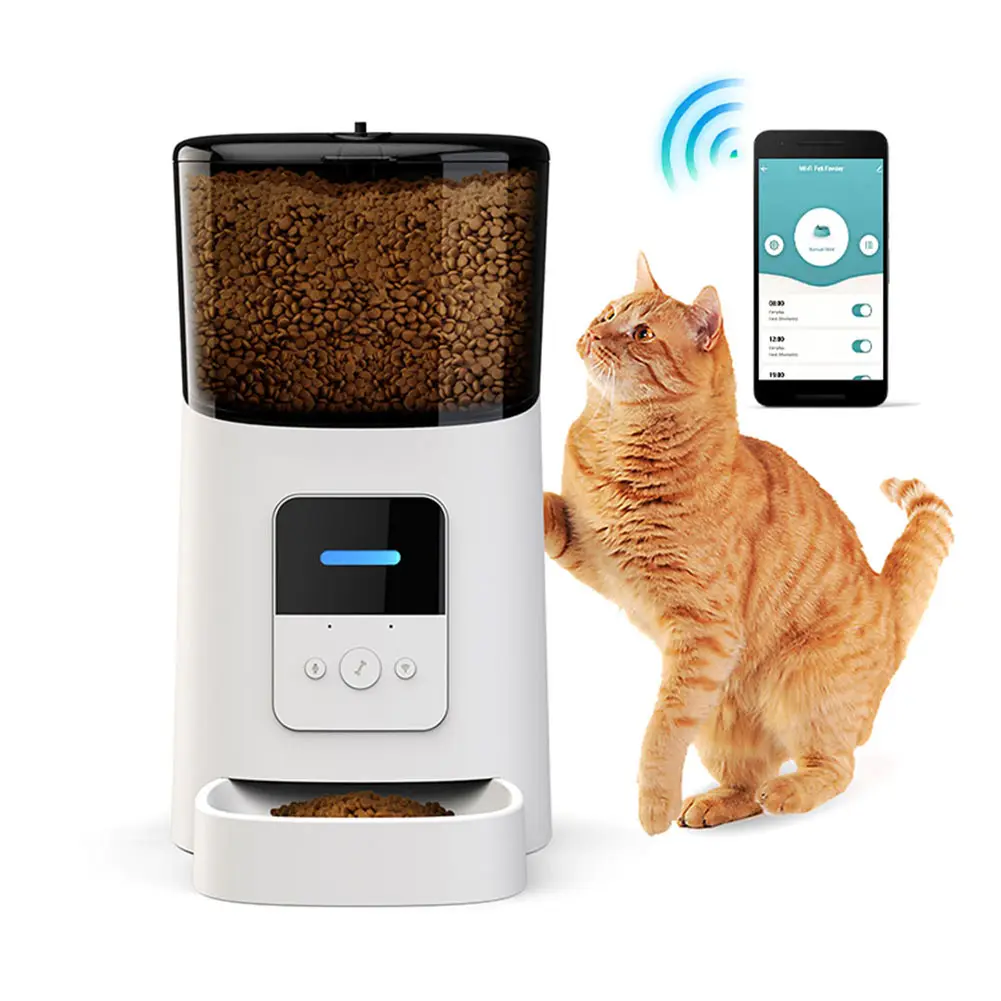 Tuyasmart conexão automática eletrônica wi-fi, alimentador de animais de estimação, alimentador manual, cão, gato, alimentador de animais de estimação