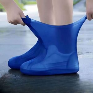 1 Paire de Couvre-Chaussures Imperméables Réutilisables et Durables pour l'Été, en Latex Haute Élasticité, à Enfiler, pour Bottes d'Extérieur et Chaussures de Marche - Product Image 3