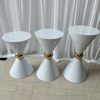 Support à gâteau en métal pour décoration de mariage, vente chaude, noir et or, table de dessert, piédestal pour gâteau, socle de mariage