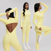 Combinaison sexy Cnshell à dos évidé, demi-zip, longueur intégrale, extensible dans quatre sens, écologique, avec empiècements, doublée, coupe ajustée