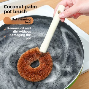 Cepillo para ollas, práctico utensilio para lavar ollas, para limpieza de cocina en el hogar, descontaminación, antiadherente, con mango largo - Product Image 2