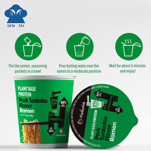 100% bitki bazlı Keto dostu fincan anlık erişte düşük karbonhidrat yüksek Protein yemeye hazır domuz Tonkotsu lezzet Ramen - Product Image 3