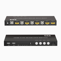 Commutateur KVM sans coupure 4 entrées 1 sortie avec multiviewer quadri-écrans et synchroniseur USB intégré pour clavier/souris