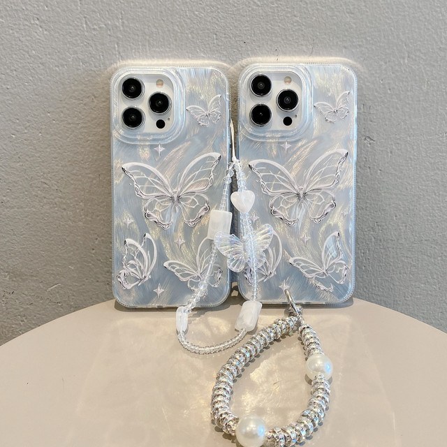 Newly Trendy Ins butterfly Mobile Phone case with Chain for All Phones