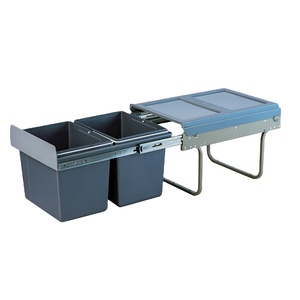 Pull out household modern kitchen cabinet trash can 15L plastic waste bin