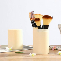 Ensemble de 12 pinceaux de maquillage avec pinceaux à blush, y compris des pinceaux pour les yeux et les lèvres, avec support à pinceaux et logo personnalisé