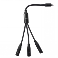Câble répartiteur USB-C 3-en-1 personnalisé, charge rapide PD 60W, double adaptateur de données USB-A OTG, tressé en nylon