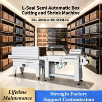 Machine d'emballage rétractable semi-automatique à tunnel thermique en L BSL-5045LA+BS-4535LAG pour film plastique POF, à faible consommation d'énergie