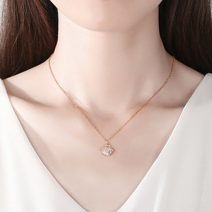 Cadeia Da-collar de cadena de Plata de Ley 925 para mujer, gargantilla de oro rosa, concha de clavícula - Product Image 5