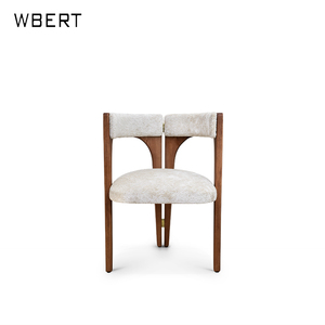 Silla de comedor de madera maciza Medieval WBERT, sillón de lino de algodón moderno y sencillo para el hogar, silla de libro de ocio de diseñador para Hotel Homestay - Product Image 1