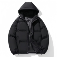Veste d'hiver coupe-vent de haute qualité, capuche épaisse, manteau élégant, doudoune décontractée basique pour homme